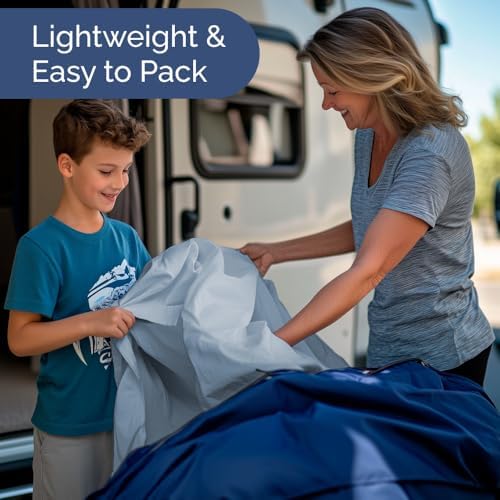 Short Queen Size 4 Piece Bed Sheet Set - RV Short Queen Sheets - Sky Blue