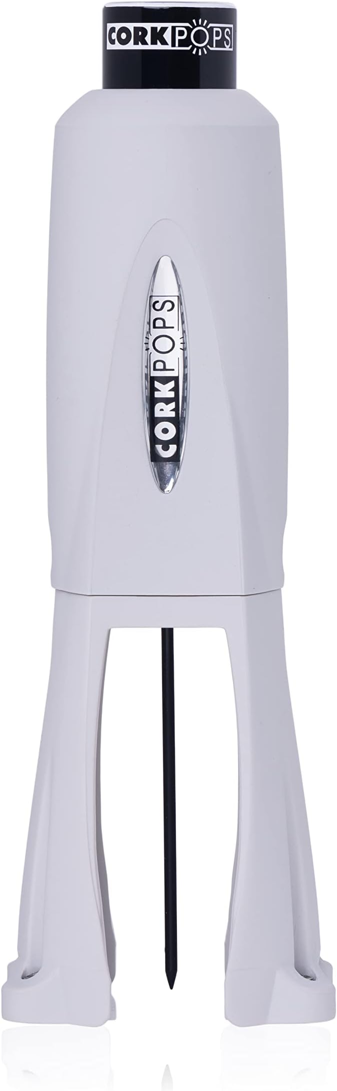Cork Pops Legacy Wine Opener Built-in 4-Blade Foil Cutter Safe Cork Removal, Effortless Push Button Use, Needle Guard for Safety, Low-Pressure Cartridge Opens Up To 60 (Gray, With 3 Cartridges)