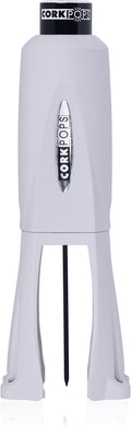 Cork Pops Legacy Wine Opener Built-in 4-Blade Foil Cutter Safe Cork Removal, Effortless Push Button Use, Needle Guard for Safety, Low-Pressure Cartridge Opens Up To 60 (Gray, With 1 Cartridge)