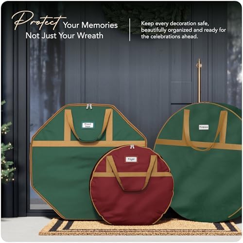 Covermates Standard Wreath Storage Bag with Pouch, 30" Diameter, Red