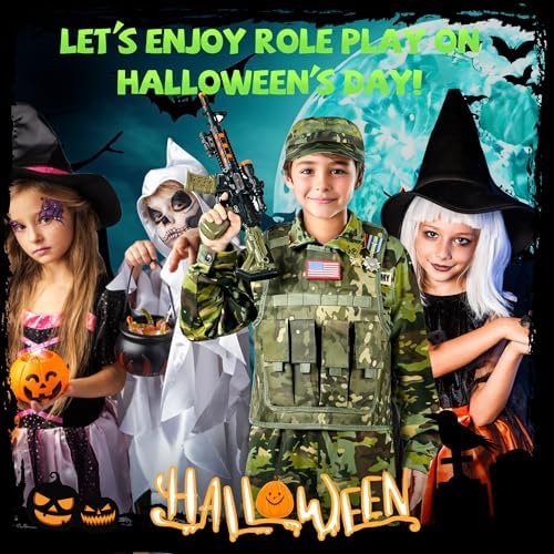 Metemot Kids Army Costume for Boys, Soldier Boys Halloween Costume Age 3-12