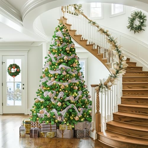 Yaheetech 7.5ft Prelit Artificial Christmas Tree with 550 Warm White Lights