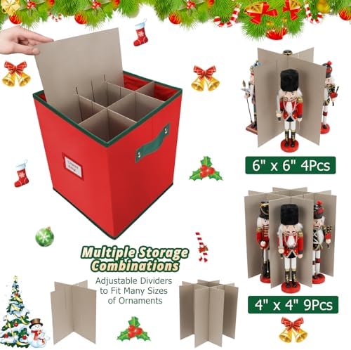 Christmas Nutcracker and Figurine Storage Box, Keeps 9 16" Tall Nutcrackers