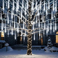Christmas Outdoor Meteor Shower Lights 16-Tube 384LEDs Falling Rain Lights