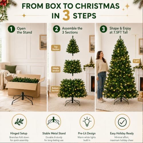 Avatar Controls 7.5FT Smart Pre-Lit Artificial Christmas Tree, 400 RGB LEDs