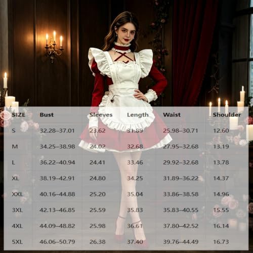 Gothic Maid Dress Women French Maid Cosplay Costume