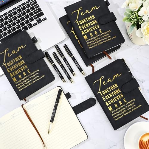 Kosiz 20 Pcs Employee Appreciation Gift Bulk Notebook Pen, Black, Team