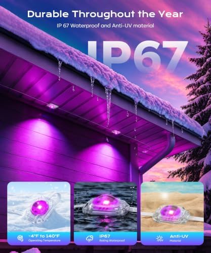 Permanent Outdoor Lights, 49ft Smart RGB+IC House Christmas Decor
