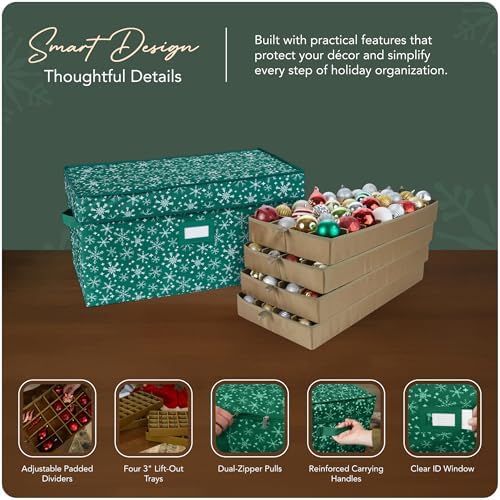 Covermates Adjustable Ornament Storage Box, 25.5" W x 13" D x 12.5" H