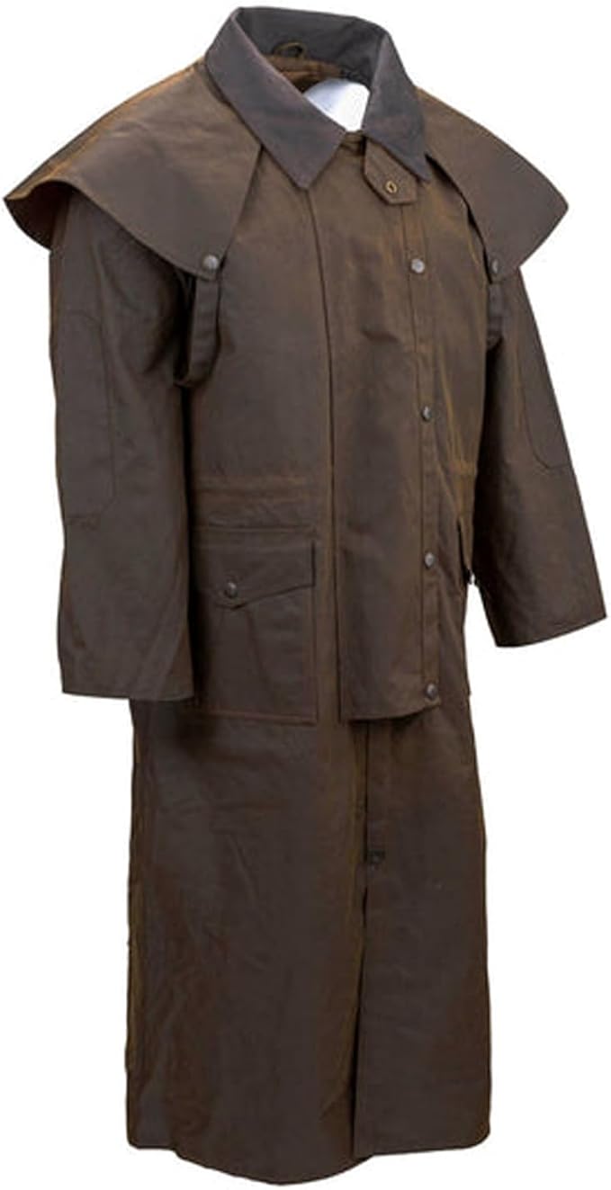 Outback Trading Company Unisex 2056 Stockman Waterproof Breathable Extra-Long Cotton Oilskin Duster Coat