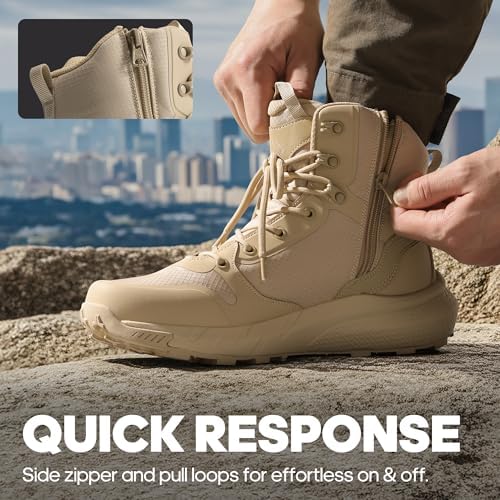 NORTIV 8 Men's Military Tactical Boot Zipper Lightweight