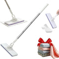 Disposable Dust Mop with 10 Reusable Cloths, 2026 New Convenient Cloth Changing Mini Mop 38" Long Handle Wet and Dry Flat Mopping, Sweeper Stick Lightweight Snap for Corners Multi Surface (5 Clothes)