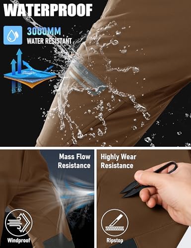 MAGCOMSEN Men's Snow Ski Winter Pants Waterproof Hiking Fleece Lined Pants