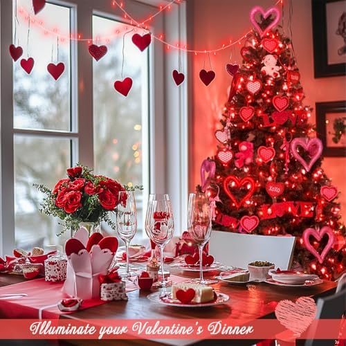 JMEXSUSS 150 LED Connectable Red Christmas Lights Indoor Outdoor Waterproof