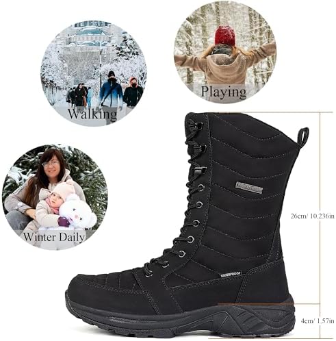 FW FRAN WILLOR Women's Waterproof Winter Snow Boots Warm Comfortable with Side Zipper - 2026 Fashion Lightweight Hiking boots for Cold Weather Insulated Mid Calf Military Booties