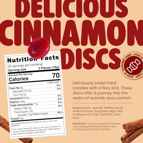 Cinnamon Hard Candy Individually Wrapped by Cambie - 1 lbs of Hard Candy