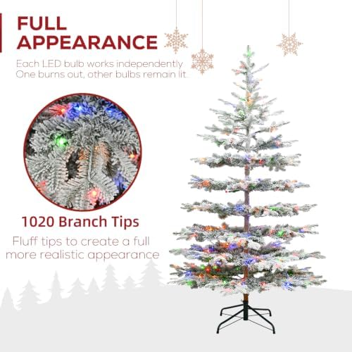 Hykolity 6ft Prelit Sparse Christmas Tree with 250 Multicolor LEDs