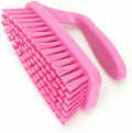 SPARTA Scrub Brush with Iron Shaped Handle and Stiff Bristles, Heavy Duty Scrubber Brush for Kitchen, Bathroom, Shower, Tile, Sink, Carpet and Bakepans, Polypropylene, 6 Inches, Pink