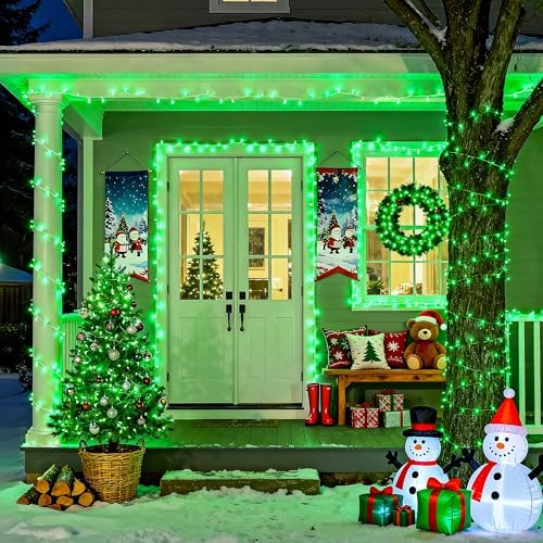 JMEXSUSS 600 LED Green Lights Indoor Outdoor Waterproof for Halloween Decor