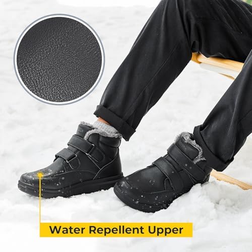 FitVille Extra Wide Men's Winter Boots Fur Lined Snow Boots for Men