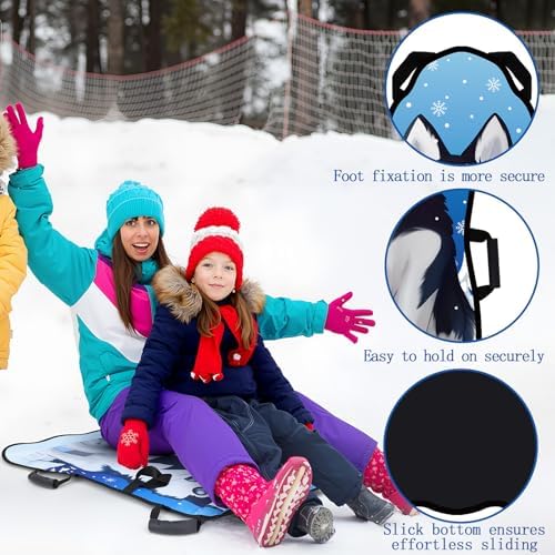 Soulchen 45"x18" Husky Dog Foldable Snow Sled with Handles Steering