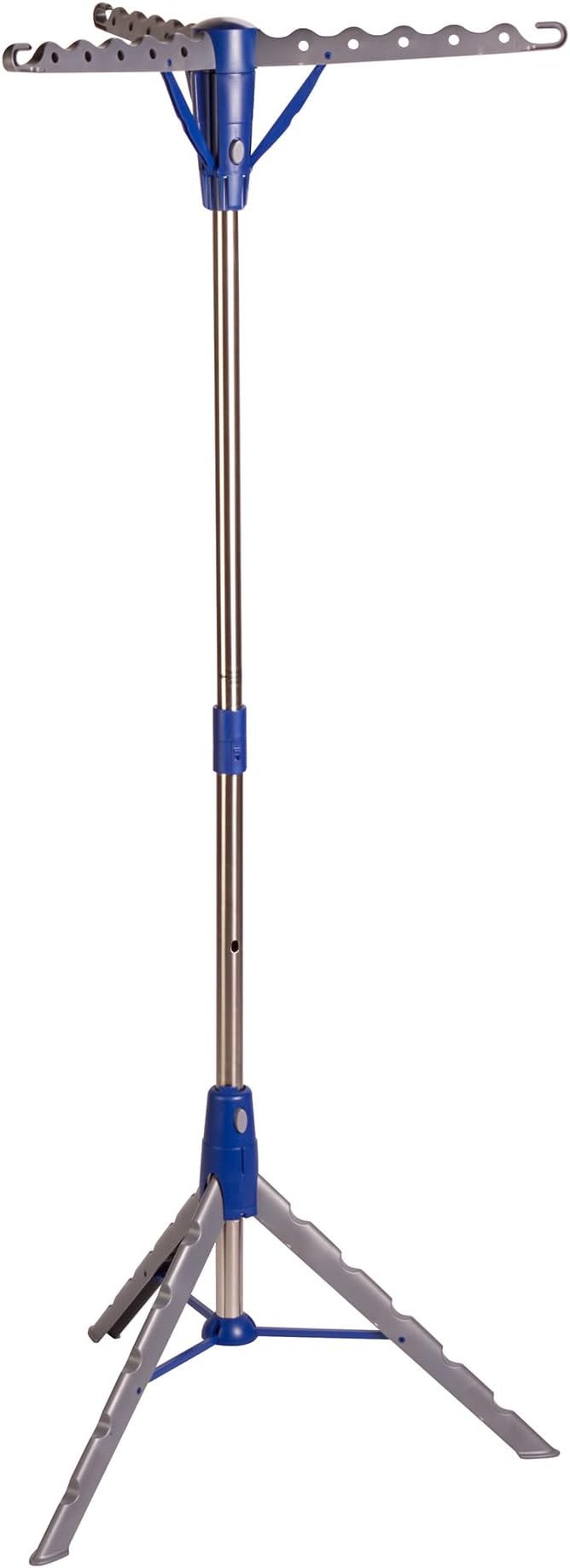 Honey-Can-Do 64-Inch Steel Tripod Clothes Drying Rack, Foldable Collapsible Laundry Stand with 3 Rotatable Arms, Holds 30 Hangers, Space-Saving Indoor Outdoor Air Dry Rack, Blue