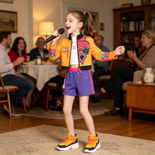 Pop Star Costume Kids Girls Fantasy Stage Outfit Halloween Costumes Set