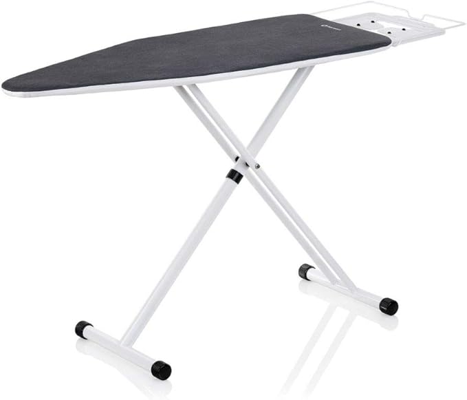 Reliable Ironing Board with Cover, Adjustable Height, Extra-Large Surface | Vera Foam Memory Foam Cover Pad, Tube Frame Construction, Ergonomic Iron Rest, 19” X 47.5” Pressing Surface, Made in Italy