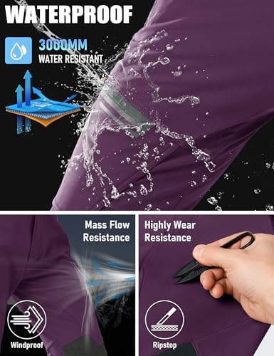 MAGCOMSEN Men's Snow Ski Winter Pants Waterproof Hiking Fleece Lined Pants