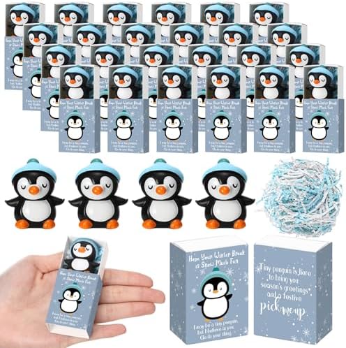 36 Sets Winter Break Gifts Penguin Holiday Party Favors with Boxes