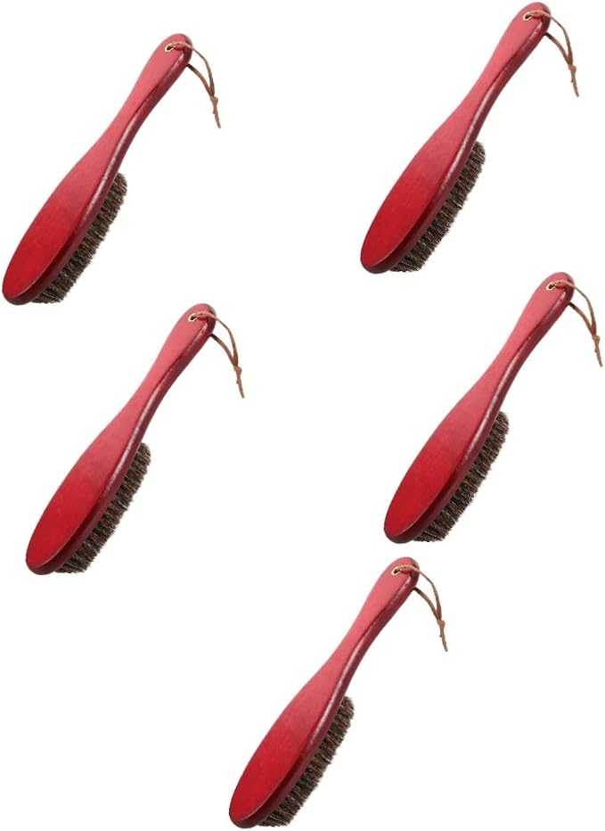 NOLITOY 5pcs Handle Horsehair Cleaning Brush for Shoes Clothing and Laundry Versatile Scrub Brush Lightweight Design for Daily Use
