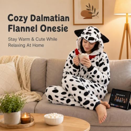 Snug Fit Unisex Adult Onesie Pajamas, Flannel Cosplay Animal One Piece Halloween Costume Sleepwear Homewear