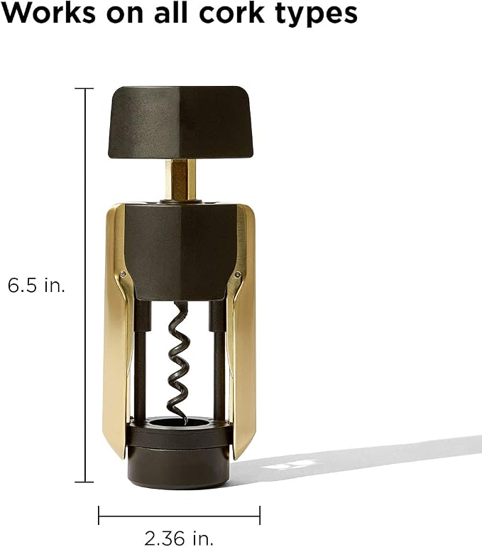 RBT Premium Wing Corkscrew Bottle Opener, Black, Fits Most Wine Bottles