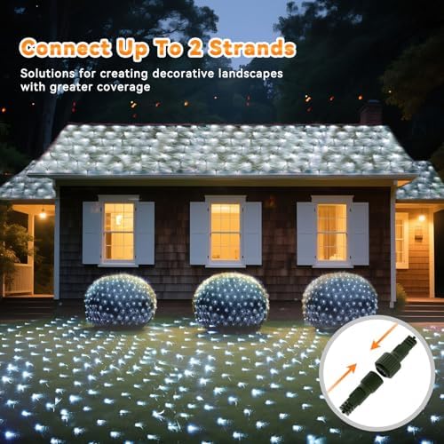 LitHome 14.8FT x 5FT Christmas Net Lights Outdoor Mesh Lights Connectable