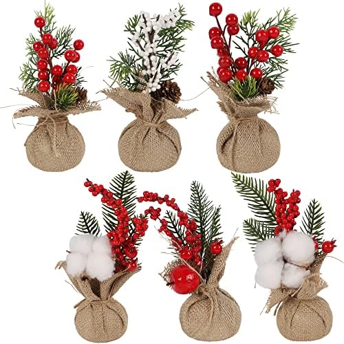 winemana 6 Pcs Mini Christmas Tree Table Decorations Office Holiday Decor