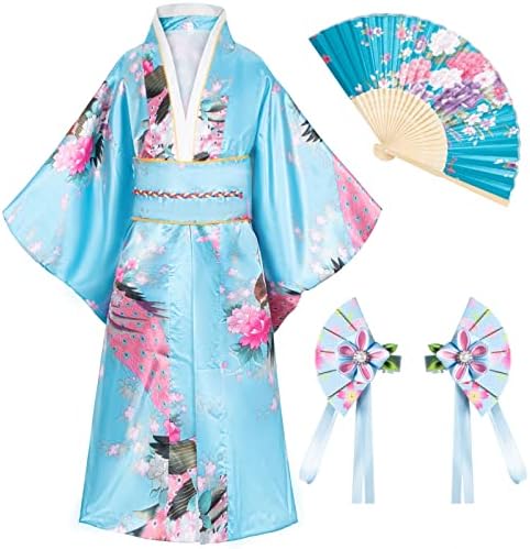 Japanese Traditional Dress Kimono Robe for Kids Girls Costume