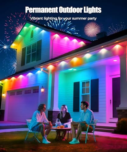 Permanent Outdoor Lights, 49ft Christmas RGB+IC Lights with 100 Modes