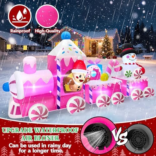 Kalolary 11FT Long Christmas Inflatable Train Outdoor Decoration