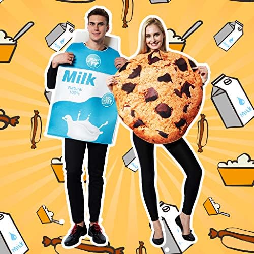 Couple Costume Halloween Food Cookies and Milk Carton Box 2Pcs Costume