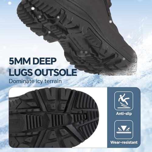 Mens Snow Boots, -40°F Waterproof Insulated Winter Boots For Men