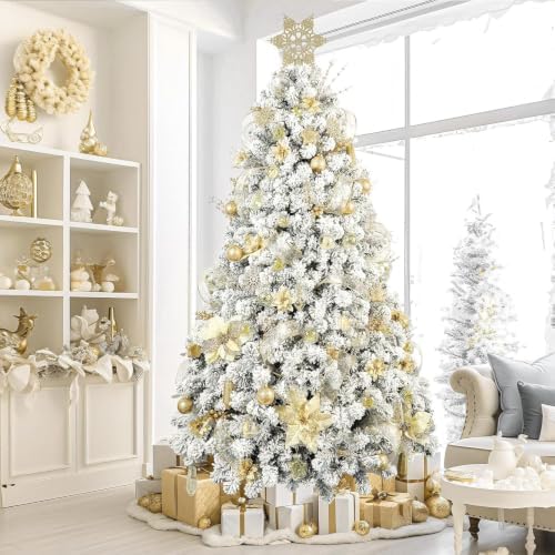 SHareconn 100PCS Christmas Tree Ornaments Clear Set, Gold