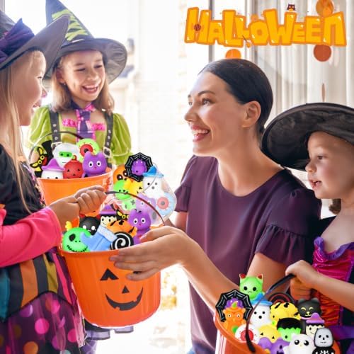 AuroTops 100 PCS Halloween Squeeze Toys for Kids Party Favors Halloween Toy