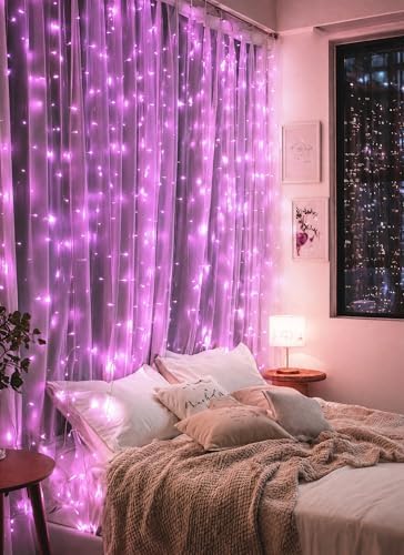 Brightown 300 LED Fairy Curtain Lights, 9.8ft x 9.8ft Curtain String Lights