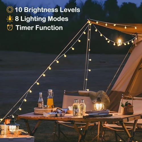 Crystal Globe String Lights Plug in - 33 ft 100 LED Globe Fairy String Lights with Remote and Timer, Waterproof for Bedroom Tent Loft Bed Window Porch Patio Wedding Party Holiday Decor, Warm White