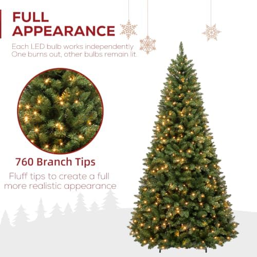 Hykolity 6ft Prelit Artificial Christmas Tree with 230 Warm White LEDs