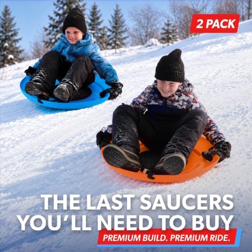 GoSports 29 Inch Heavy Duty Snow Saucer Sled for Adults & Kids
