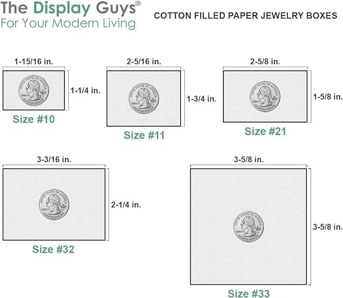 TheDisplayGuys - 25-Pack #53 Cotton Filled Cardboard Paper Jewelry Boxes Gift Case - Matte White (5.4" x 3.9" x 1.0") - for Shipping or Storage