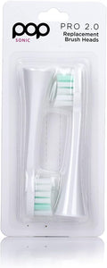Pop Sonic Replacement Toothbrush Heads (Pack of 2) - Toothbrush Head w/Super Soft Dupont Tynex Nylon Bristles (Pro 2.0 Sonic)