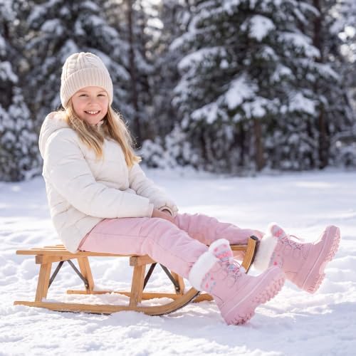 Stelle Girls Snow Boots with Faux Fur Collar Kids Winter Warm Boot