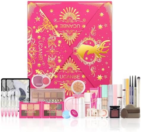 UCANBE Makeup Advent Calendar 2026, 24-Day Christmas Full-Size Makeup Gift Set for Women & Teen Girls, Luxury Cosmetic & Skincare Countdown Calendar, Xmas Holiday Beauty Surprise Make Up Gift Kit